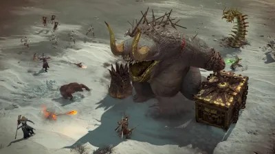 Official Diablo IV store screenshot: a character fighting demons in a dungeon