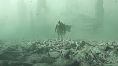 Official Lord of Hatred cinematic still: the Paladin and companions in a wide shot